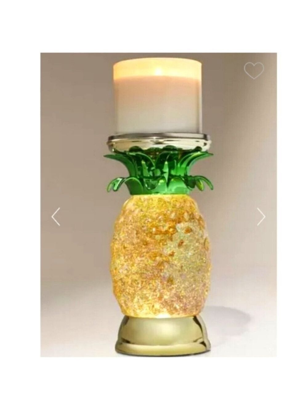 PINEAPPLE GLITTER WATER GLOBE PEDESTAL 3-Wick Candle Holder by Bath & Body Works